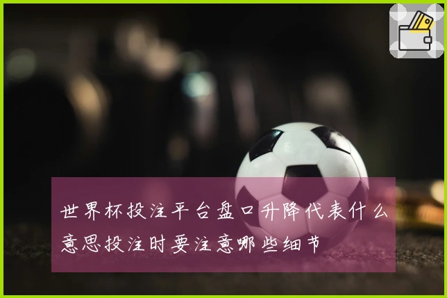 世界杯投注平台盘口升降代表什么意思投注时要注意哪些细节